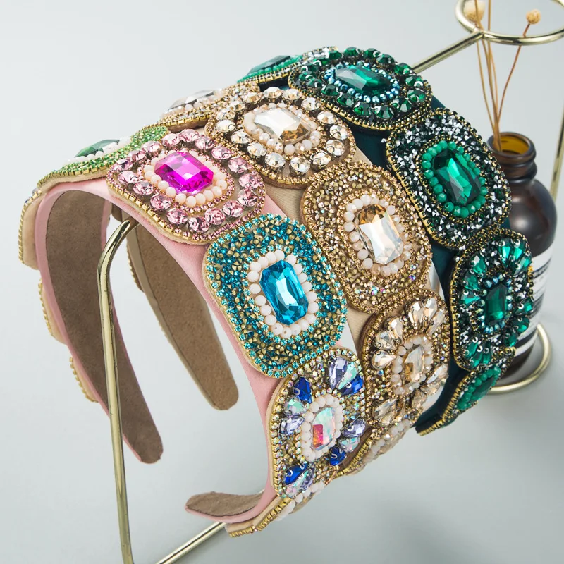 

Luxury Diamonds Crystal Headband Baroque Hair Jewelry Wedding Hair Accessories Rhinestones Head Band Party Headdress Hair Hoop