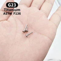 10/50pce14G 16G 20G Labret Lip Piercing Ring Earring Base Lip Body Jewelry Plug-in Base G23 ASTM F136 Titanium Wholesale 2