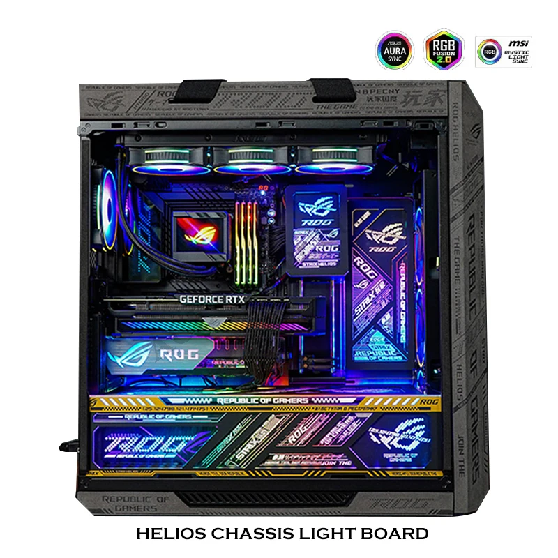 Espelho Rgb Case Placa de Luz Painel Backplate em para Rog Strix Helios Gx601 Mod Gamer Gamer Desktop Decoração do Computador - Imagem 6