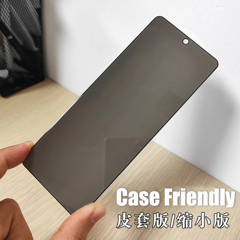 Privacy Anti-Spy Tempered Glass Screen Protector - 2-Pack, Clear, 9H Hardness