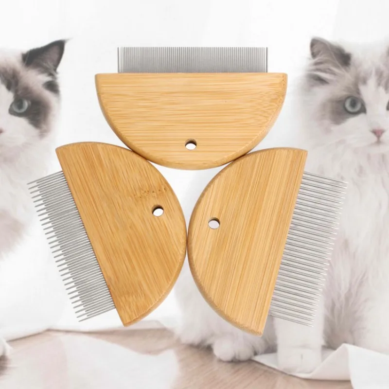 Cat Comb Cat Hair Remover Wooden Dense Combs for Cats Black Chin Cleaning Mouth Hair Cats Brush Massage Kitten Comb Pet Products 3