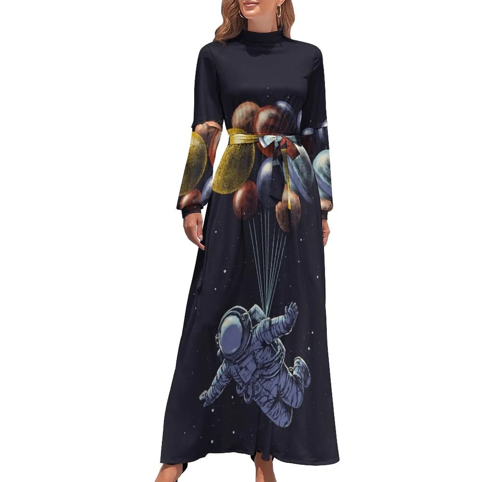 Vestido largo de viaje espacial Vestido vintage Vestido para embarazadas Vestidos de noche de verano para mujer 2024
