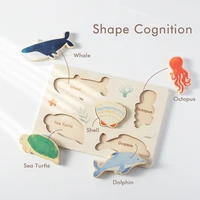Holz Puzzle Montessori Ozean Tiere Lernspielzeug – Bild 2
