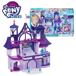 Hasbro – figurines de dessin animé My Little Pony, princesse scintillante au crépuscule, château magique de l'école d'amitié, maison de jeu, cadeau pour fille 