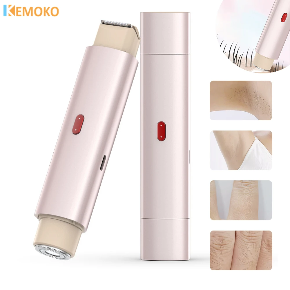 2 In1 Electric Body Facial Hair Remover Women Epilator Electric Face Defeather Lady Shaver For Body Face Leg Painless Razor Tool