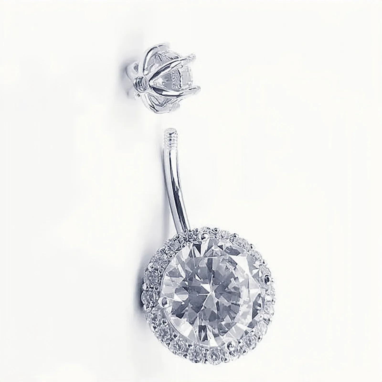 925 Sterling Silver Navel Belly Button Rings for Women moissanite belly button piercing