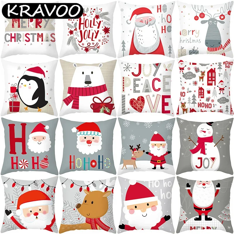 

Скандинавская Рождественская подушка, индивидуальное изготовление, чехол для диванной подушки с изображением лося, персиковая наволочка, популярный чехол для подушки, 45x45 см