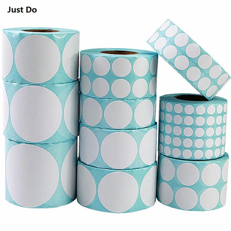 White Round Thermal print Label Sticker Blank White circle Thermal Paper Label