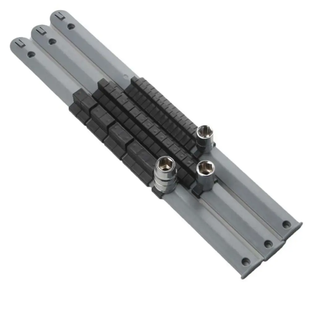 350mm Length Socket Storage Rack 1/4in Size 1/2in Size Socket Rail Plastic Material 3/8in Size Hand Tool Storage Bracket