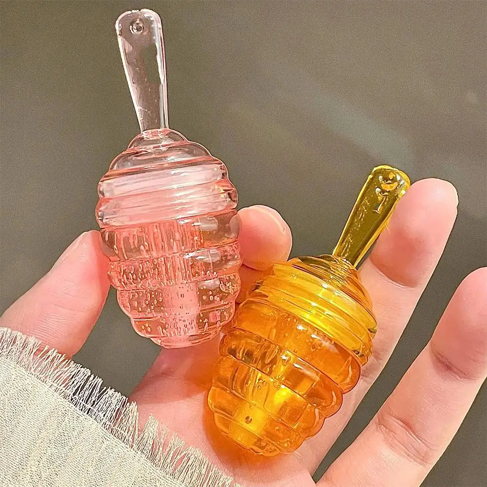 Transparent Honey Pot Lip Mask Moisturizes, Lightens Lip Lines, Sleep Mask, Care,Clear Oil Liquid Lipstick