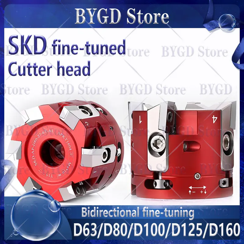 SKD Aluminium-Feinabstimmungs-Schneidkopf BAP BAP400R APMT APMT1604 Planfräser 90° ° Aluminium-Schneidkopf für BT30 BT40 HSK FMB Werkzeughalter
