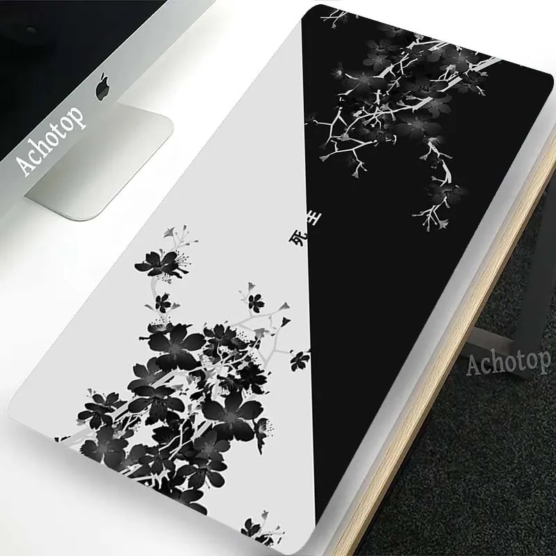 Alfombrilla de ratón para gamers en blanco y negro, alfombrilla de ratón para videojuegos, alfombrilla de escritorio de velocidad, alfombrillas para juegos de ordenador portátil para oficina, accesori