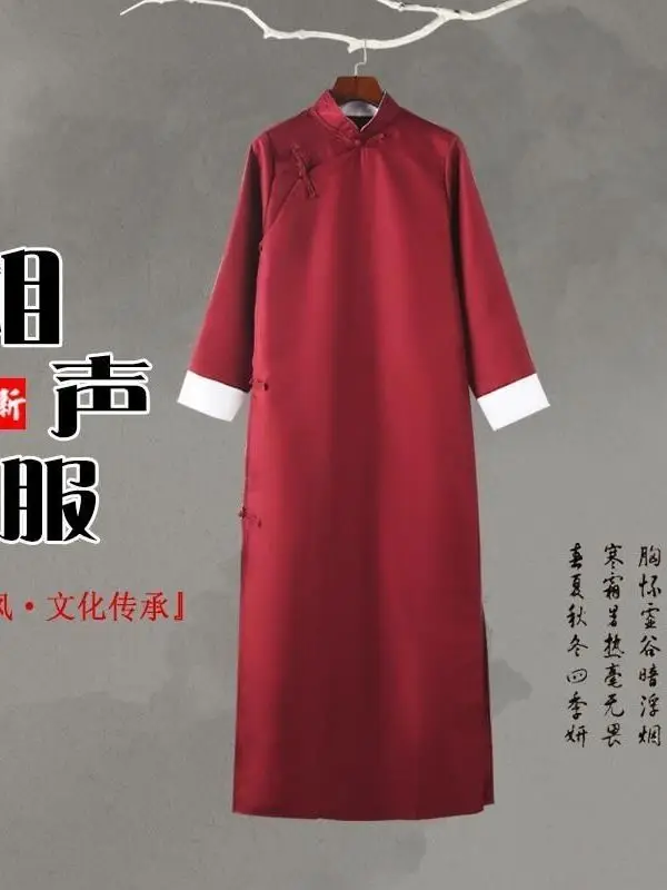 

Cross Talk Hanfu Traditional Chinese Tang Suit Men Kung Fu Tai Chi Robe Costume Cross Talk Gown Cheongsam Weddin Dress