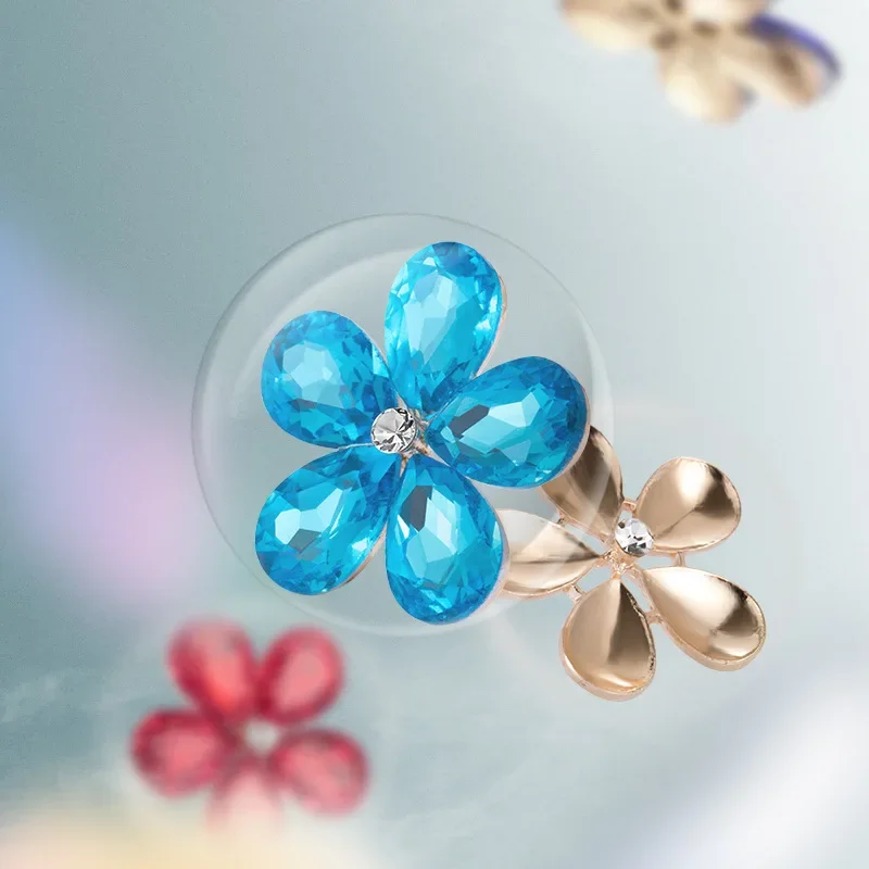 

21mm Colorful Water Flower Rhinestone Applique Small Sew on Flower Stone Brooch Gold Base DIY Shoes Bags