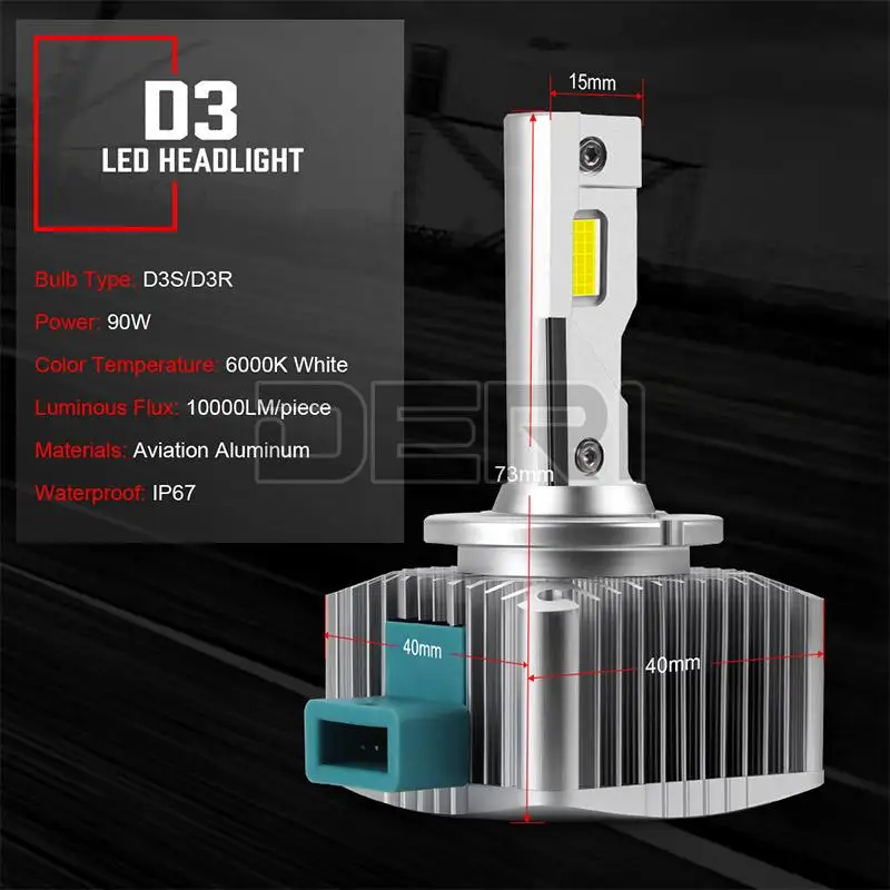 D3S Car Led Headlight Bulbs D1S D1R D2S D2R D3R D4S D4R D5S Canbus HID Auto  led headlamp Bulb 90W 6000K 10000LM Super Bright - AliExpress