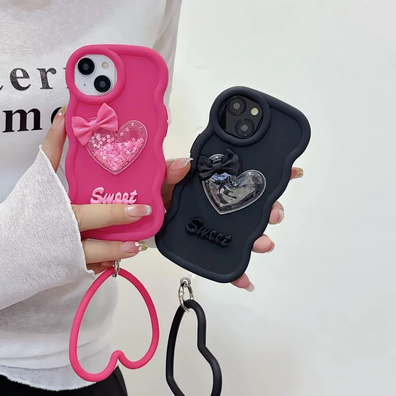 Quicksand Heart Ring Soft Phone Case Cover