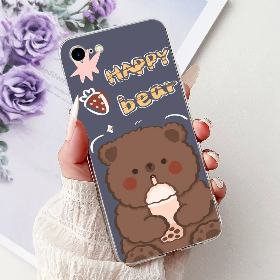 Cute Cat Painted Clear Silicone Soft Slim Phone Case