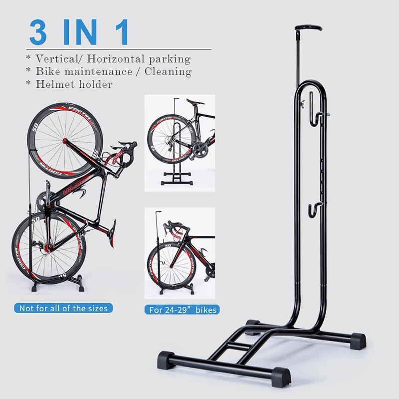Support De Rangement Pour Vélos (2 Ou 3 Places) - Fixation Au Sol - Pour Garage, Abri, Extérieur - Acier Avec Pieds Caoutchouc - 7