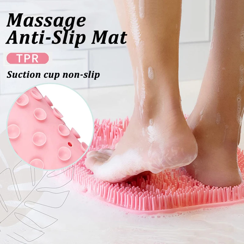 Silicone Rub Back Brush Bathroom Nonslip Exfoliating Shower Massage
