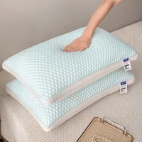 2025 new summer feather silk pillow cool Doudou ice silk pillow breathable mesh edge three-dimensional pillow core 1