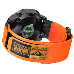 Versatile QuickFit Velcro Watch Band Strap - 22mm/26mm, Premium Design - QuickFit 22mm (Orange)