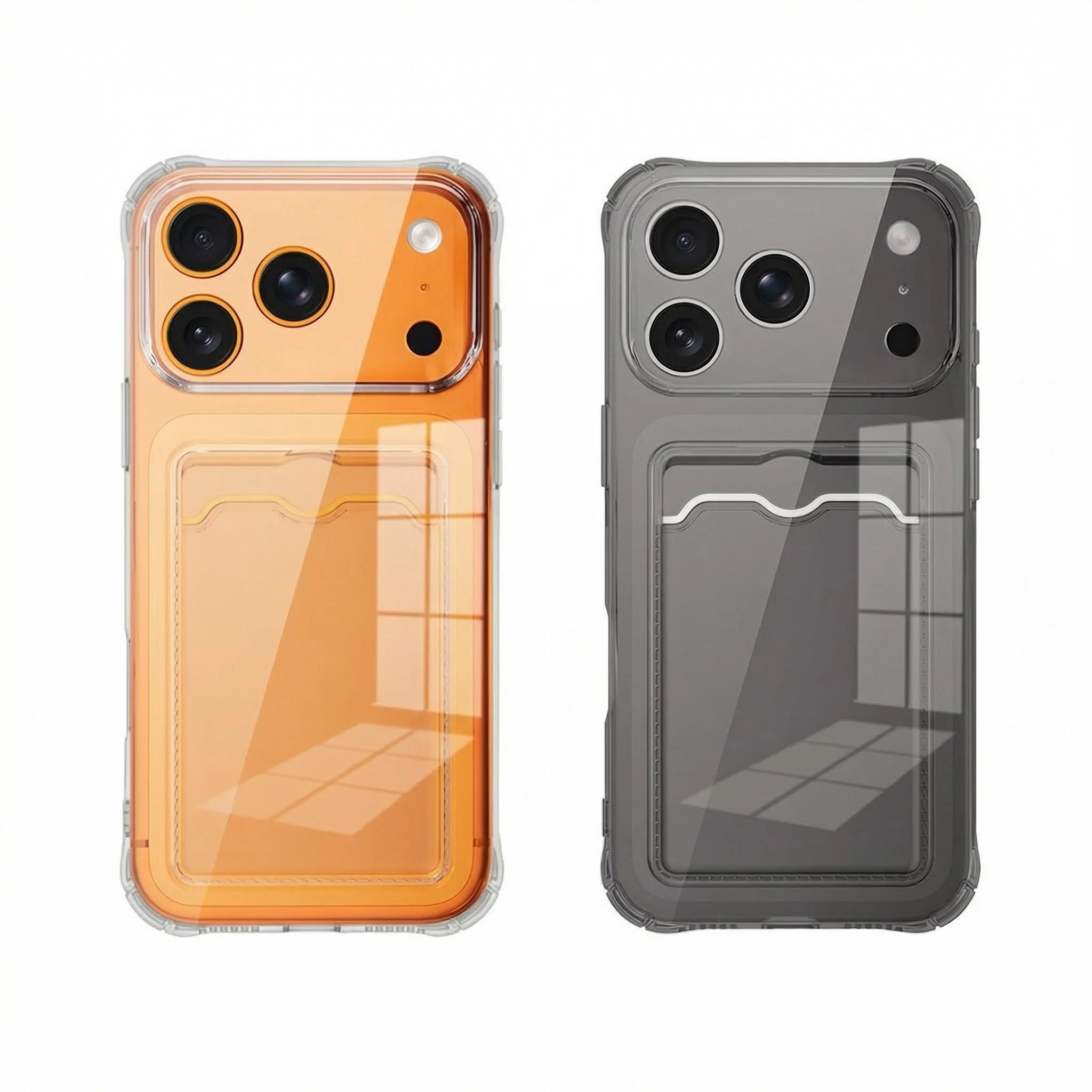 Transparent Card Holder TPU Phone Case with Enhanced Protection