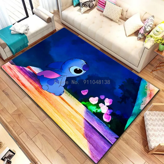 Cartoon Disney Stitch Carpet Creative Irregular Plush Lounge Rug Smile  Stitch Cashmere Rug Living Room Bedroom Floor Mat Decor