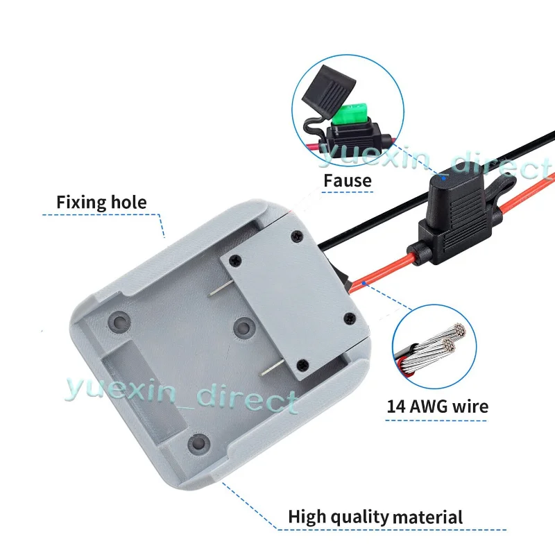 마키타 40V 리튬 이온 배터리용 파워 휠 어댑터, 파워 마운트 커넥터, DIY 어댑터 도크 거치대 14AWG