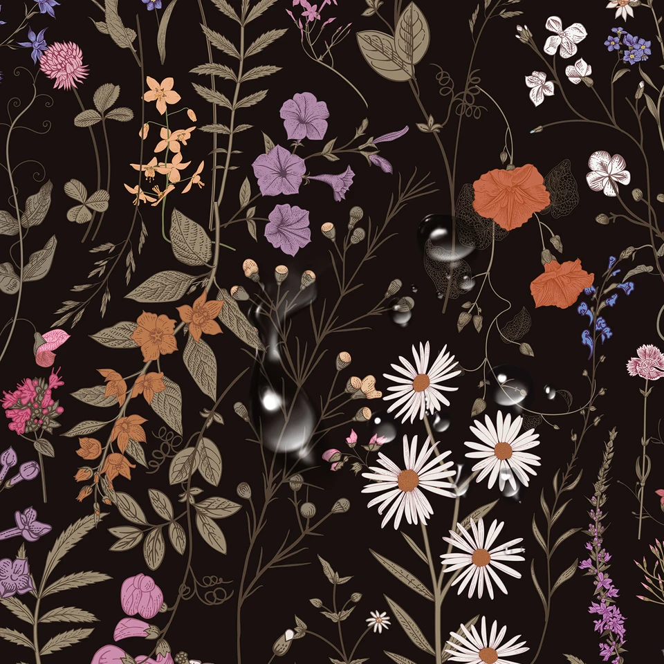 Country Flowers Peel and Stick Wallpaper Roll