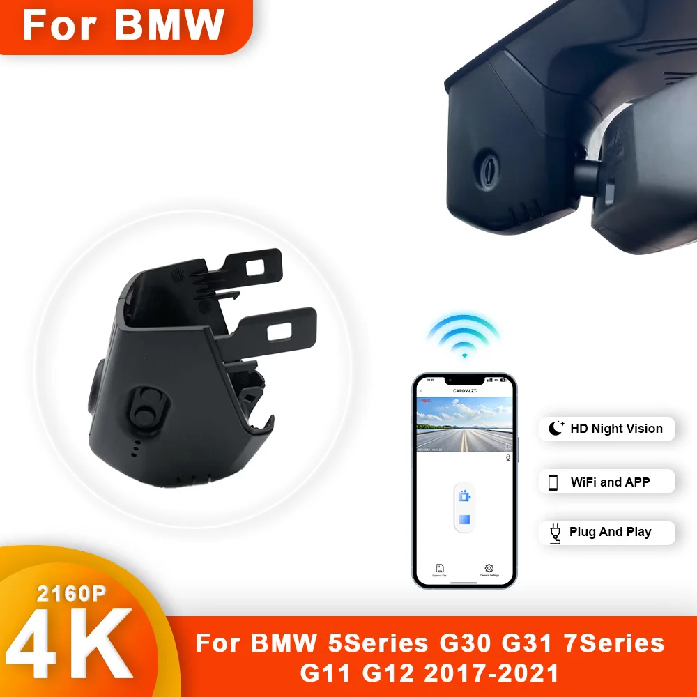 

4K HD 2160P Plug and Play WiFi Car DVR Video Recorder Dash Cam For BMW 5Series G30 G31 7Series G11 G12 2017-2021 Front DashCam