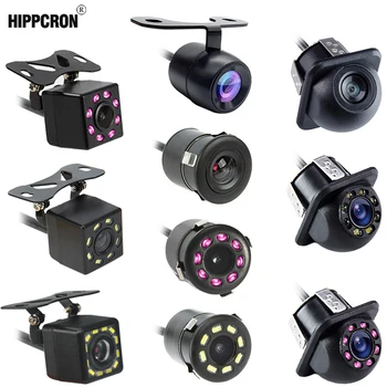 Telecamera per retromarcia per auto Hippcron 8 LED per visione notturna per retromarcia Monitor per parcheggio automatico CCD Video HD impermeabile