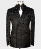 Fashion Jacquard Men Suits Customized Wedding Groom Tuxedos With Beaded Crystal 2 Pieces Sets Male Prom Party Blazer ropa hombre 3