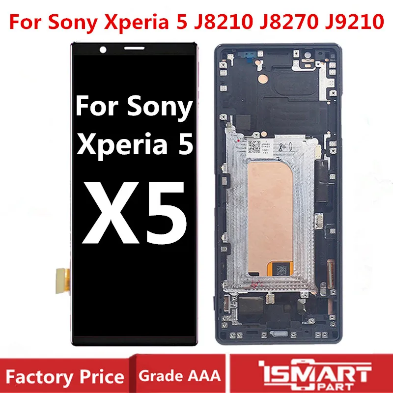 

Original LCD for Sony Xperia 5 Display Touch Screen Digitizer Replacement X5 LCD Assembly with Frame J8210 J8270 J9210