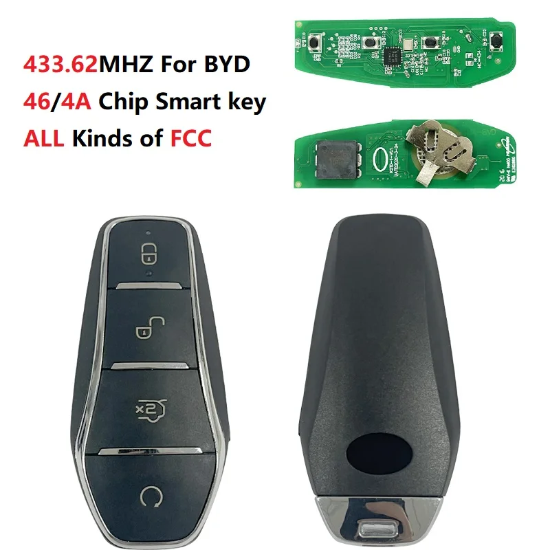BYD Smart Remote Car Key 433.62MHz FSK 46/4A Chip Keyless Go With Logo CN085009 1