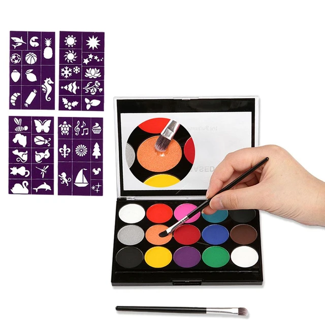 15 Colors Water Based Face& Body Painting Palettes Kit Face Art