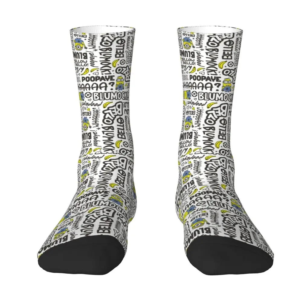 Custom Cool Print M- Minions Cartoon Socks for Women Men Stretchy Summer Autumn Winter M- Minions Bananas Crew Socks 201 Sa9a06badf4414c6bbb0732f619edf68fs