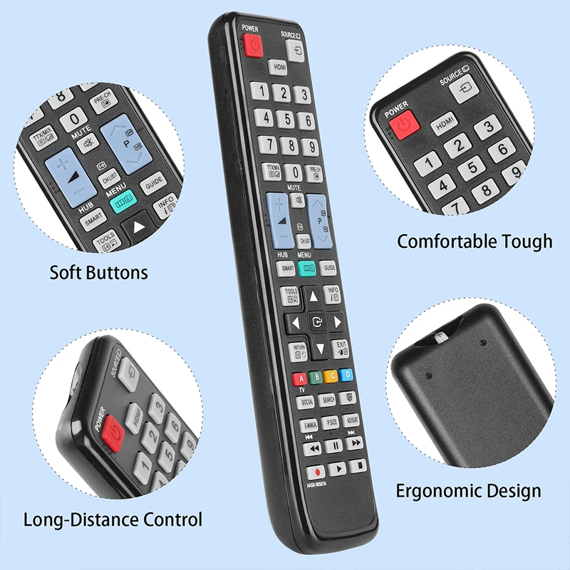 Controle Remoto Compatível com tv Samsung Ua32d6000 Ue32d6100 Ue46d6120 Ua32es6200m Ua32es6220m Ua40es6200m Ue50es63 Aa5900507a - Image 5