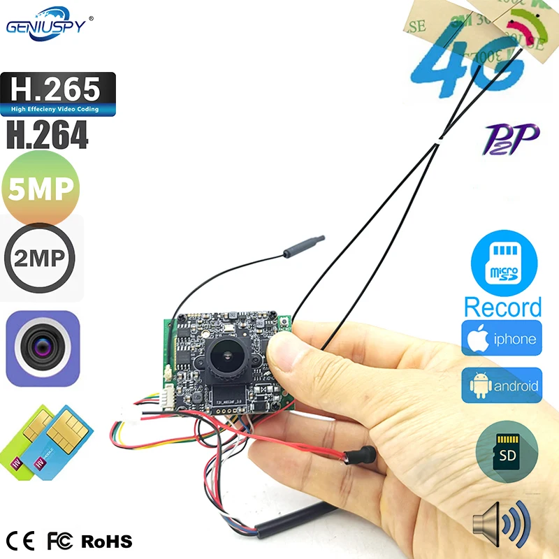 

5MP 2MP Camhi Board Lens 3G 4G Sim card Wifi IP Camera Chip Board Wifi Wireless IP Camera For Diy Outdoor Indoor Camera Module