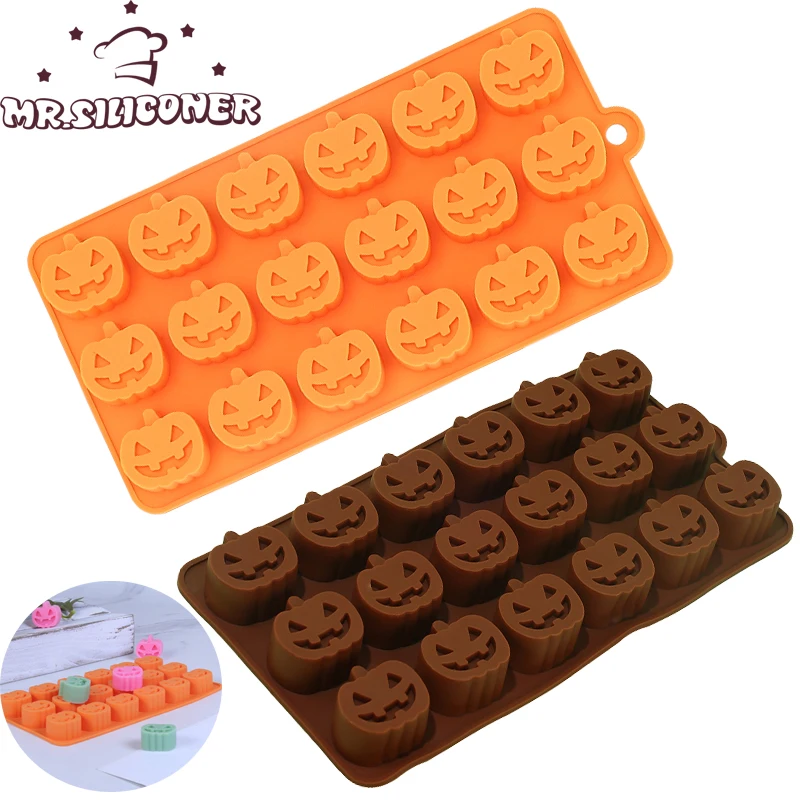 Silicone Chocolate Baking Molds Halloween Pumpkin Cake Decoration Candy Jelly Fondant Cookies Molds Kitchen Tools 3D Accessories