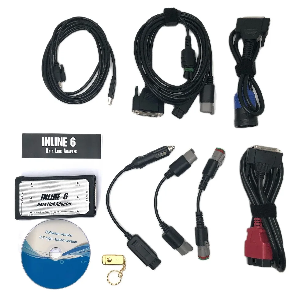 

for INLINE6 V8.7 V7.62 Software INLINE6 INLINE 7 Scanner Diagnostic System Complete INLINE Heavy Duty Truck Diagnostic Tool