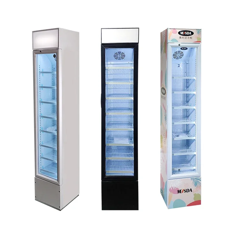 Store Upright Slim 105 Litre Glass Door Chocolate Display Refrigerator