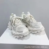 Baskets pour hommes, style Dad Sneakers rehaussées, en maille color block, décontractées à semelle épaisse 4
