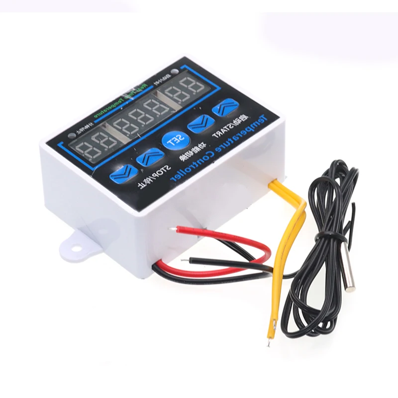 Javino 디지털 LED 온도 컨트롤러, 온도 조절기 제어 스위치 센서, AC220V, DC12V, 10A