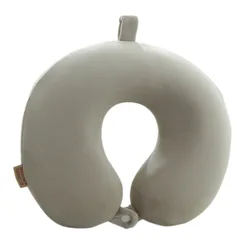 Solid Color Memory Foam U-Shaped Neck Pillow for Travel and Office Comfort (Curry color)