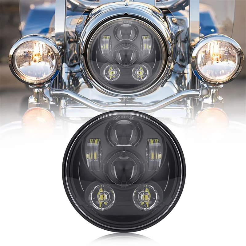 Motorcycle 5.75 Inch Led Headlight High/low Beam 5 3/4" Projector Round