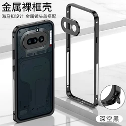 Enhanced Metal Frame Case with Heat Dissipation and Lens Protection - Premium Aluminum Alloy Frame Cover for Nothing Phone 4A (Black)