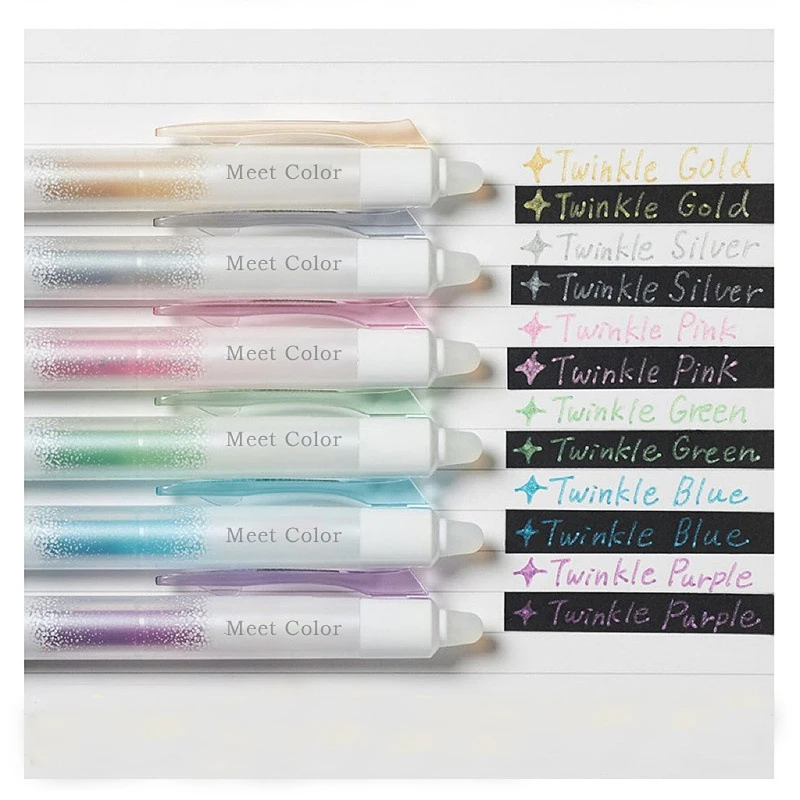 

0.5mm Colorful Blue Ink Erasable Gel Pens Kawaii Scented Glitter Neutral Pens Smooth Writing Rollerball Pens Office Stationery