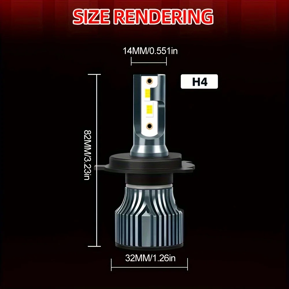 LED 12-24V Plug-N-Play 60000hrs Lifespan 2pcs Fit For Mini Cooper (2015-) High Low Beam 6500K