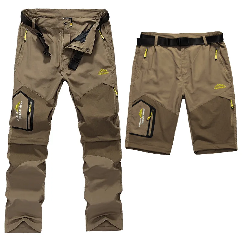 Pantalones de senderismo extraíbles para hombre, pantalones finos transpirables de secado rápido para acampar al aire libre, pesca, 6XL