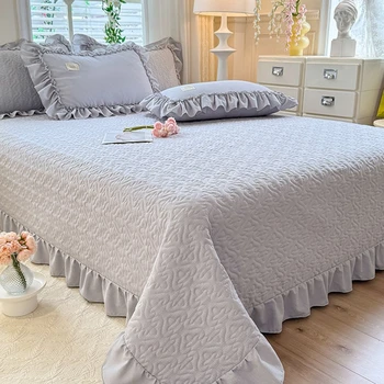 Copriletto trapuntato stile semplice Copriletto trapuntato per camera da letto per adulti Biancheria da letto addensata Lenzuolo Giaкрыıkло (La federa ha bisogno dell'ordine)